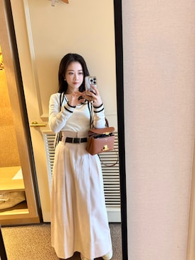 「SNIDEL（スナイデル）のアイテム（Skirt、ピンク系）」を使った、queeniesumさん（レディース・158cm）の秋コーディネート