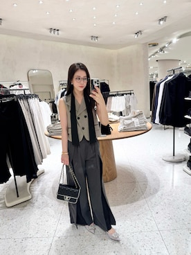 「the clothing ofのアイテム（Vest (Suit)、グレー系）」を使った、queeniesumさん（レディース・158cm）の秋コーディネート