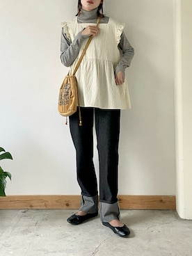 「Crisp（クリスプ）のアイテム（ニット/セーター）」を使った、kaoruさん（レディース・158cm）の秋コーディネート