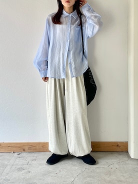 「アイテム（スウェットパンツ、ホワイト系）」を使った、kaoruさん（レディース・158cm）の夏コーディネート