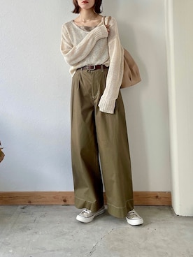 「Crisp（クリスプ）のアイテム（ニット/セーター）」を使った、kaoruさん（レディース・158cm）の春コーディネート