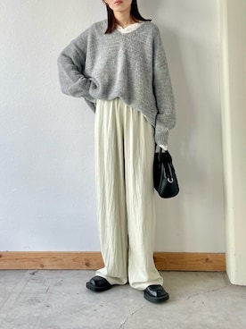 「ゆるニット」｜kaoruさん（レディース・158cm）の春コーディネート