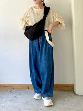 「Crisp（クリスプ）のアイテム（デニムパンツ）」を使った、kaoruさん（レディース・158cm）の夏コーディネート