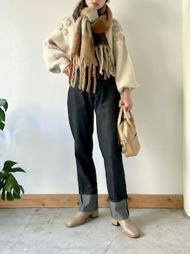 「Crisp（クリスプ）のアイテム（ニット/セーター）」を使った、kaoruさん（レディース・158cm）の冬コーディネート