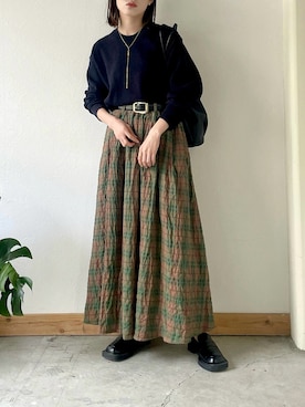 「ZARA（ザラ）のアイテム（ベルト）」を使った、kaoruさん（レディース・158cm）の秋コーディネート