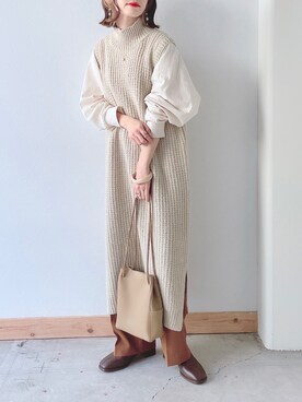 「Crisp（クリスプ）のアイテム（スラックス）」を使った、kaoruさん（レディース・158cm）の冬コーディネート