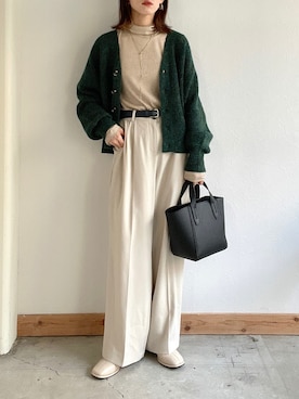 「タートルネック」｜「アイテム（チノパンツ）」を使った、kaoruさん（レディース・158cm）の秋コーディネート