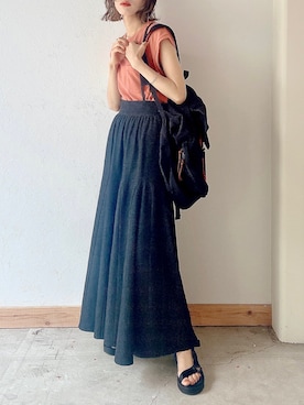 「カラーTシャツ」｜「アイテム（サンダル）」を使った、kaoruさん（レディース・158cm）の夏コーディネート
