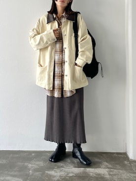「アイテム（カバーオール）」を使った、kaoruさん（レディース・158cm）の秋コーディネート
