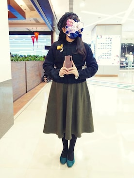 「古着女子」｜「アイテム（その他アウター）」を使った、efoistさん（レディース・153cm）の冬コーディネート
