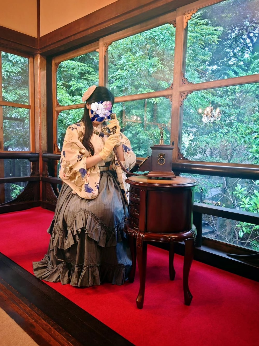 「雅叙園、和洋折衷、和洋折衷コーデ、和洋折衷コーデヰネヱト、大正ロマン、大正ロマンコーデ、ロリータ、ロリータファッション、vintage style、TaishoRoman、kimono、ootd、復古」｜「Ditaのアイテム（その他トップス、イエロー系）」を使った、efoistさん（レディース・153cm）の夏コーディネートの1枚目の写真