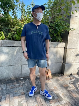 「Saint Laurent（サンローラン）のアイテム（トップス）」を使った、umenimさん（メンズ・177cm）の夏コーディネート
