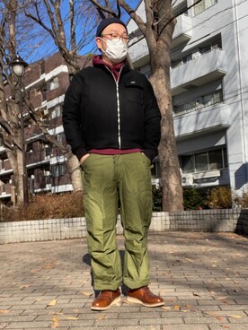 「古着好きな人と繋がりたい」｜「アイテム（ミリタリージャケット）」を使った、umenimさん（メンズ・177cm）の冬コーディネート