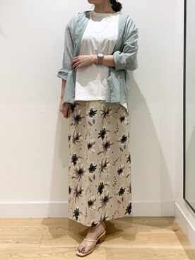 「URBAN RESEARCH DOORS（アーバンリサーチドアーズ）のコットンローンシャツ（シャツ/ブラウス）」を使った、あべさんさん（レディース・158cm）の夏コーディネート