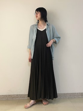 「URBAN RESEARCH DOORS（アーバンリサーチドアーズ）のコットンローンシャツ（シャツ/ブラウス）」を使った、カエデさん（レディース・163cm）の夏コーディネート