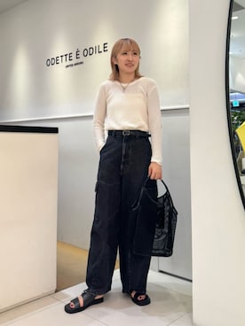 「ODETTE E ODILE（オデットエオディール）のアイテム」を使った、清水　オデット エ オディール スタッフさん（レディース・164cm）の夏コーディネート