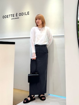 「ODETTE E ODILE（オデットエオディール）のアイテム」を使った、清水　オデット エ オディール スタッフさん（レディース・164cm）の夏コーディネート