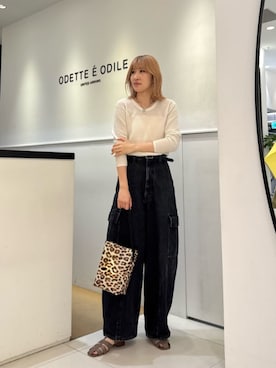 「ODETTE E ODILE（オデットエオディール）のアイテム」を使った、清水　オデット エ オディール スタッフさん（レディース・164cm）の夏コーディネート