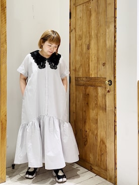 「ノーカラー」｜「アイテム（ワンピース/ドレス）」を使った、pualkisakoさん（レディース・152cm）の春コーディネート