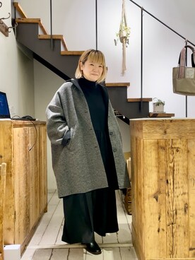 「ドッキングワンピ」｜「アイテム（ジャケット/アウター）」を使った、pualkisakoさん（レディース・152cm）の冬コーディネート
