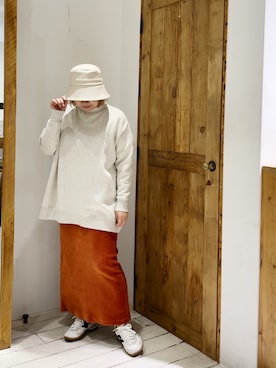 「PUAL CE CIN（ピュアルセシン）のアイテム（帽子）」を使った、pualkisakoさん（レディース・152cm）の秋コーディネート