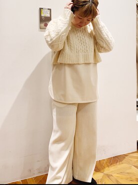 「PUAL CE CIN（ピュアルセシン）のアイテム（アンサンブル）」を使った、pualkisakoさん（レディース・152cm）の秋コーディネート
