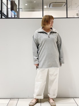 「ロールアップ」｜「アイテム（その他シューズ）」を使った、pualkisakoさん（レディース・152cm）の冬コーディネート