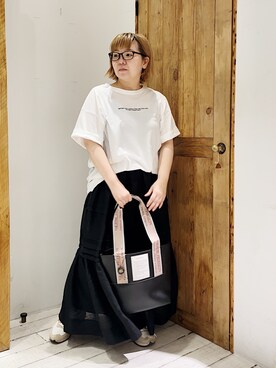 「シアタープロダクツ(THEATRE PRODUCTS)」｜「アイテム（スカート）」を使った、pualkisakoさん（レディース・152cm）の春コーディネート