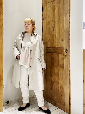 「PUAL CE CIN（ピュアルセシン）のアイテム（ステンカラーコート）」を使った、pualkisakoさん（レディース・152cm）の冬コーディネート