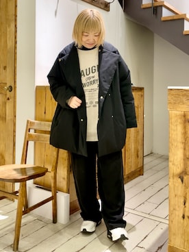 「PUAL CE CIN（ピュアルセシン）のアイテム（ダウンジャケット/コート）」を使った、pualkisakoさん（レディース・152cm）の冬コーディネート