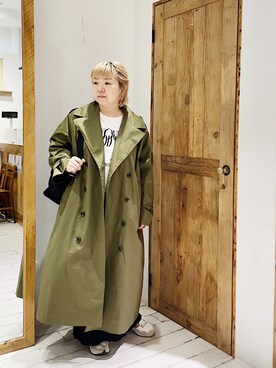 「PUAL CE CIN（ピュアルセシン）のアイテム（トレンチコート）」を使った、pualkisakoさん（レディース・152cm）の秋コーディネート
