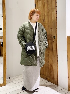 「シアタープロダクツ(THEATRE PRODUCTS)」｜「アイテム（ダウンジャケット/コート）」を使った、pualkisakoさん（レディース・152cm）の冬コーディネート