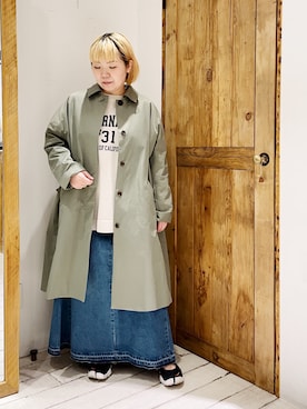 「PUAL CE CIN（ピュアルセシン）のアイテム（ステンカラーコート）」を使った、pualkisakoさん（レディース・152cm）の冬コーディネート