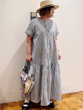 「ノーカラー」｜「アイテム（帽子）」を使った、pualkisakoさん（レディース・152cm）の春コーディネート