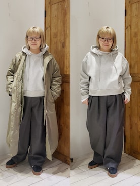 「アイテム（パーカー）」を使った、pualkisakoさん（レディース・152cm）の秋コーディネート