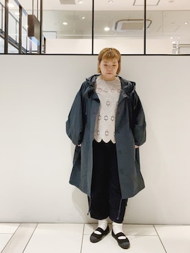 「スカラップ」｜「アイテム（モッズコート）」を使った、pualkisakoさん（レディース・152cm）の秋コーディネート