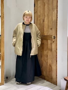 「PUAL CE CIN（ピュアルセシン）のアイテム（ダウンジャケット/コート）」を使った、pualkisakoさん（レディース・152cm）の冬コーディネート