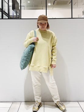 「シアタープロダクツ(THEATRE PRODUCTS)」｜「アイテム（帽子）」を使った、pualkisakoさん（レディース・152cm）の春コーディネート