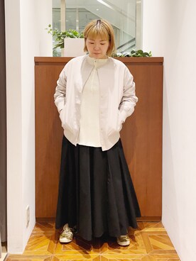 「PUAL CE CIN（ピュアルセシン）のアイテム（ブルゾン）」を使った、pualkisakoさん（レディース・152cm）の春コーディネート