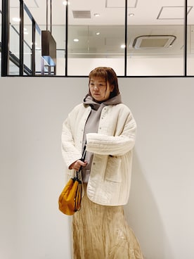 「ワッシャースカート」｜「アイテム（その他アウター）」を使った、pualkisakoさん（レディース・152cm）の秋コーディネート