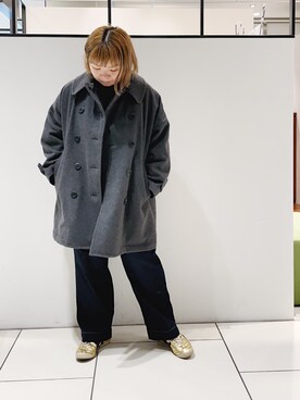 「PUAL CE CIN（ピュアルセシン）のアイテム（ピーコート）」を使った、pualkisakoさん（レディース・152cm）の秋コーディネート