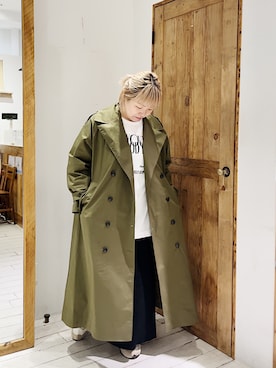 「PUAL CE CIN（ピュアルセシン）のアイテム（トレンチコート）」を使った、pualkisakoさん（レディース・152cm）の秋コーディネート