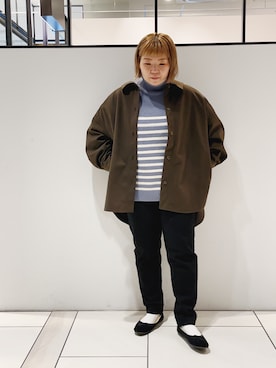 「サックスブルー」｜「アイテム（その他シューズ）」を使った、pualkisakoさん（レディース・152cm）の秋コーディネート