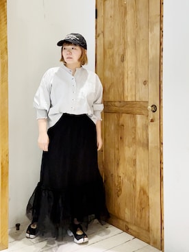 「シアタープロダクツ(THEATRE PRODUCTS)」｜「アイテム（スカート）」を使った、pualkisakoさん（レディース・152cm）の春コーディネート