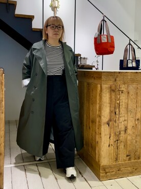 「PUAL CE CIN（ピュアルセシン）のアイテム（トレンチコート）」を使った、pualkisakoさん（レディース・152cm）の春コーディネート