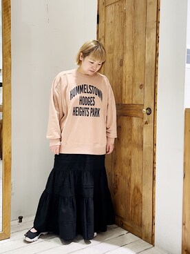 「リアルバイ」｜「アイテム（スウェット）」を使った、pualkisakoさん（レディース・152cm）の春コーディネート