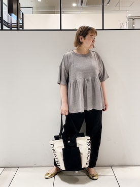 「シアタープロダクツ(THEATRE PRODUCTS)」｜「アイテム（バレエシューズ）」を使った、pualkisakoさん（レディース・152cm）の夏コーディネート