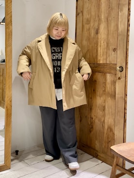 「PUAL CE CIN（ピュアルセシン）のアイテム（ダウンジャケット/コート）」を使った、pualkisakoさん（レディース・152cm）の冬コーディネート