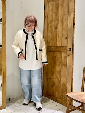 「PUAL CE CIN（ピュアルセシン）のアイテム（ノーカラージャケット）」を使った、pualkisakoさん（レディース・152cm）の春コーディネート