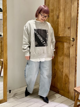 「アイテム（スウェット）」を使った、pualkisakoさん（レディース・152cm）の春コーディネート